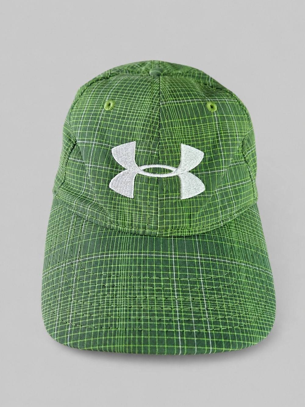 Under Armour Green Plaid Stretch Fit Hat Cap